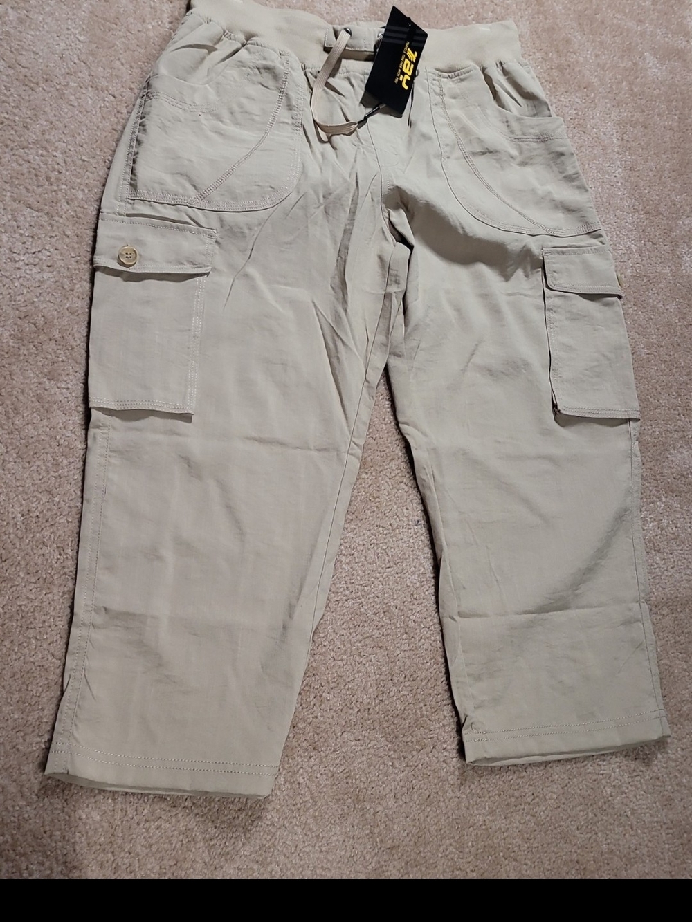 Beige Cargo Pants with Side Pockets L